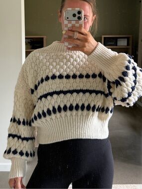 NWT Sweater navy and cream
